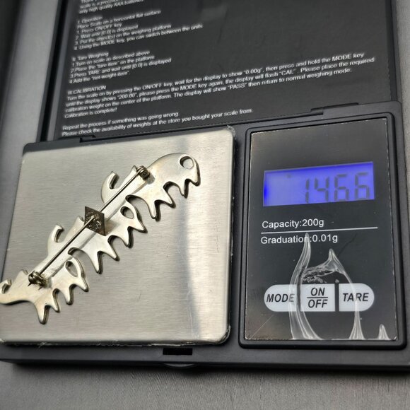 VTG Taxco Sterling Silver 925 Elephant Trio Brooch 3" Raised Trunks TA-75 Mexico - Picture 7 of 8